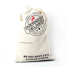 Оптом холщовые сумки-тоут Санта-Клаус с завязками, большие размеры, подарки на Рождество, сумки-мешки DOM109189