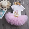 Sequins 3 Pcs Baby Girl Clothes 1st Birthday Outfits Toddler Girls Dresses 1 Year Birthday Party Kid Tutu Dress with Headband ► Photo 2/6