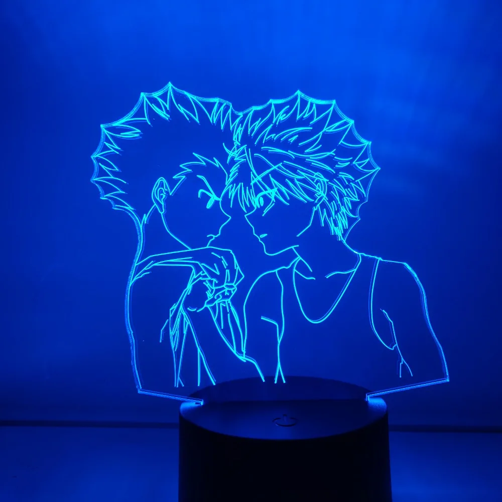 Аниме Охотник X 3d светильник Freecs Killua фигурка СВЕТОДИОДНЫЙ Ночник 3D Новинка