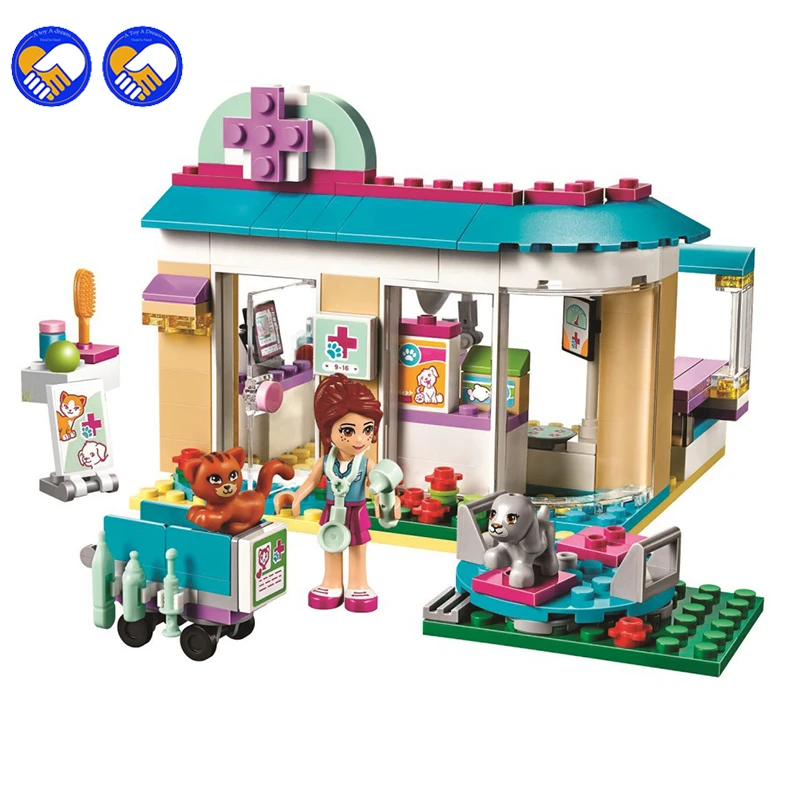 

2016 New Bela 10537 203Pcs Legoinglys Friends Vet Clinic Model Building Blocks Kits Girls Bricks Set Toys For Children