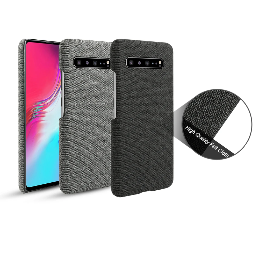For Samsung Galaxy S10 Plus S10E 5G Phone Case Slim Anti-scratch Woven Fabric Cloth Hard PC Cover |