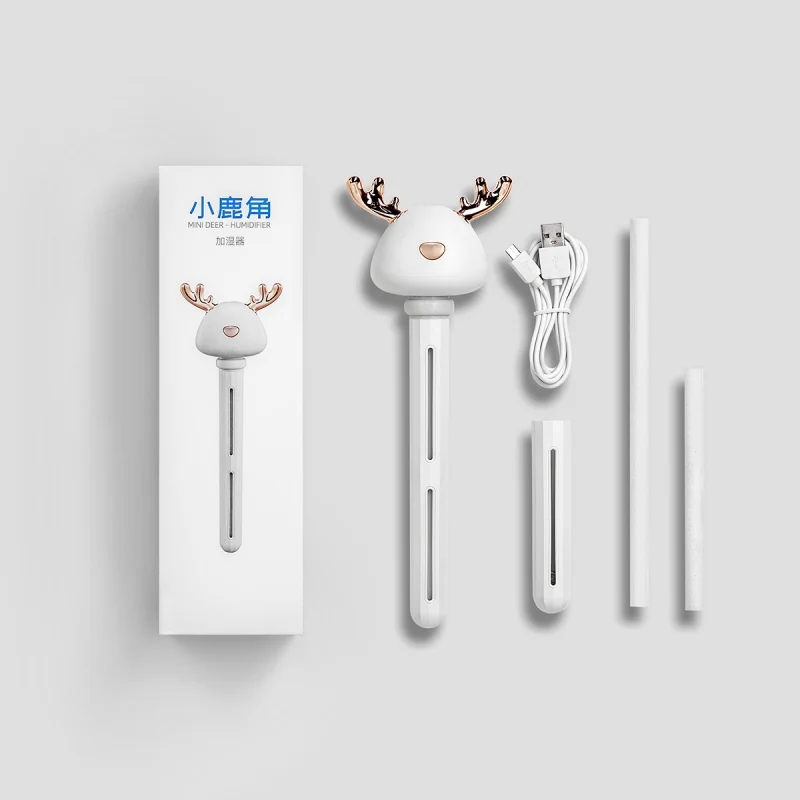 USB Cute Antler Design Portable USB Cool Mist Humidifier Air Diffusers For Travel Home Office Hotel Car Without Water Bottle