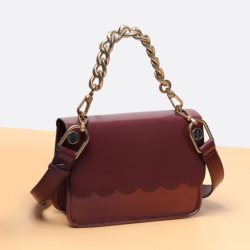 

2019 New Fashion Novel Lace Bag Decoration Limited Chain Wave Shoulder Slung Mobile Handbag Double Shoulder Strap