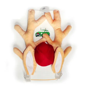 

2pcs Car Reindeer Antlers Christmas + 1*Red Nose Cute Xmas Accessories