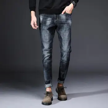 

Men's jeans popular slim new design men's casual stretch pencil slim solid color fashion trend thin jeans