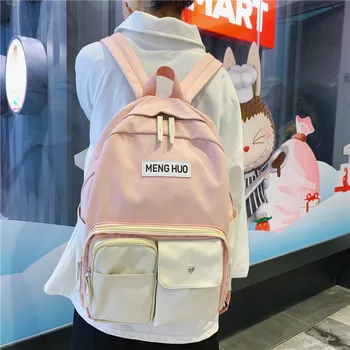 

New Women Backpack Waterproof School Bags for Teenage Girl Travel Bagpack Student Daily Shoulder Bag Female Multi-pocket Bookbag