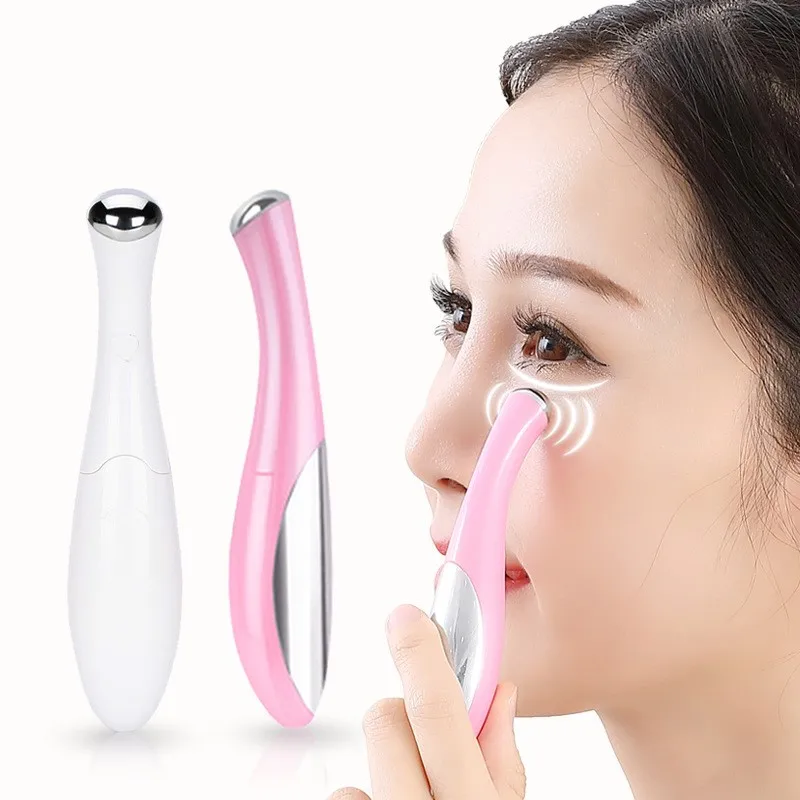 

1PC Mini Portable Electric Eye Massage Pen Device Dark Circle Facials Vibration Thin Face Magic Stick Anti Bag Pouch & Wrinkle