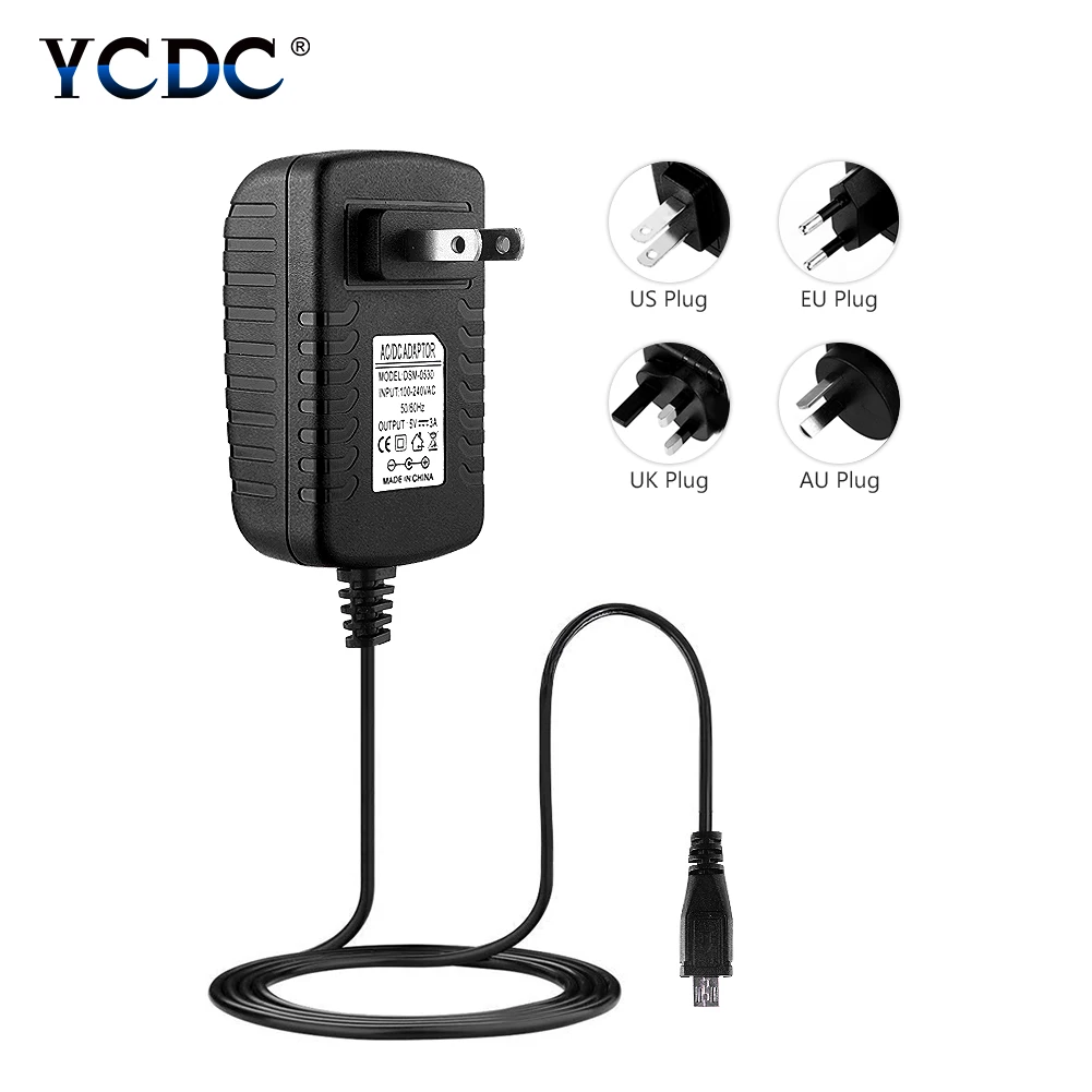 Адаптер переменного тока для Raspberry 5 В 3 А Модель B + Pi 2 переключатель ВКЛ./ВЫКЛ.