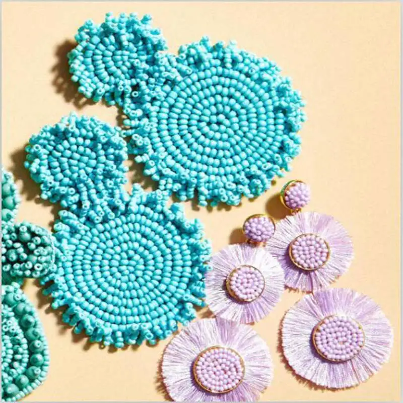 Новинка ZA Beads Модные женские сережки с подвесками Boho Эффектные серьги цвет Роскошные ювелирные изделия аксессуары Подарки Свадебные оптом
