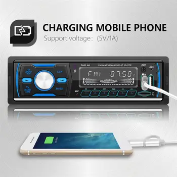 

Dual USB 12V Car FM Player Colorful Light AUX In Wireless Car Music Player Phone Charger Auto Car Mp3 Player (Black Blue)