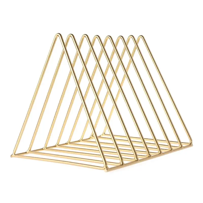 Gold XS Size Железная стойка для записей LP треугольный книжный магзин держатель настольный органайзер для хранения записей - Цвет: Gold XS Size