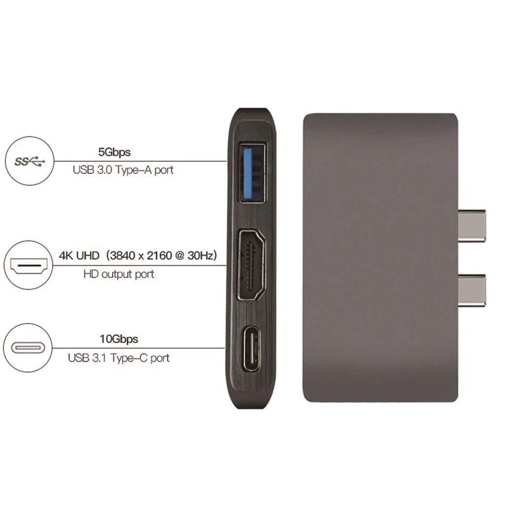Usb-коммутатор, USB концентратор C к HDMI 4K HD адаптер USB-C 3 док-станция с PD USB3.0 планшетный ПК телефон USB Hubs-L909