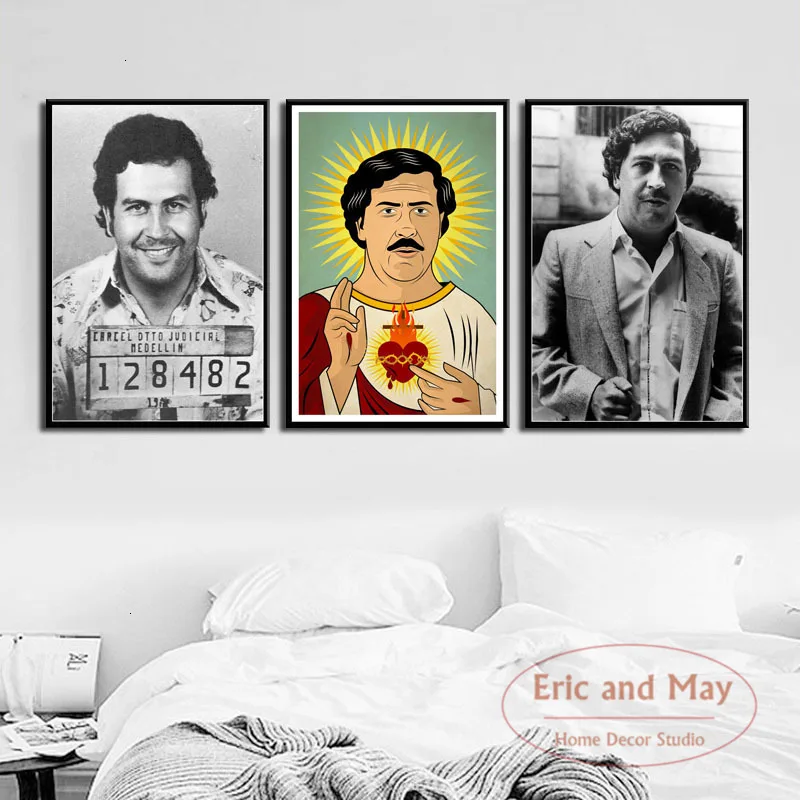 Pablo Escobar Горячая знаменитая художественная живопись Винтаж Холст плакат
