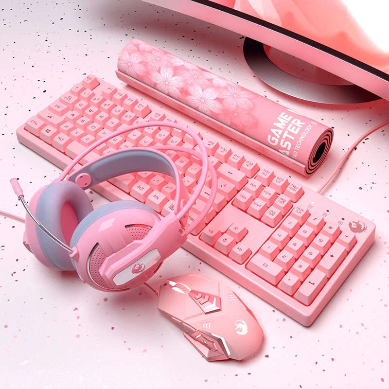IConstel девушка Сакура розовый X2 гарнитура 7,1 канальный USB стерео над ухом pro игровые наушники