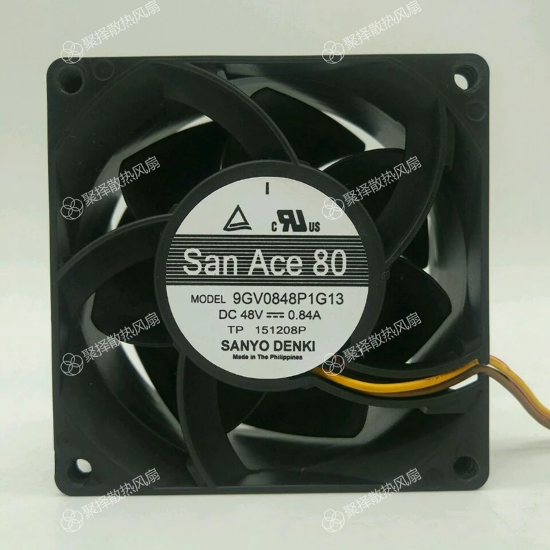 Ventoinha de Refrigeração para Sanyo Denki Cooler com Fios Alta Velocidade de Fluxo de ar Cfm 48v 0.84a 80x80x38 mm