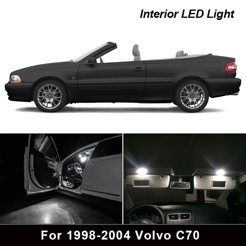 

14pcs Canbus Error Free LED Interior Light Kit Package for 1998-2004 Volvo C70 Coupe accessories Map Dome Trunk License Light