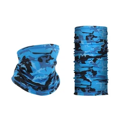 Unisex Sunshade Neck Gaiter Scarf - Dustproof Outdoor Sports Headwear (Camouflage Royalblue)