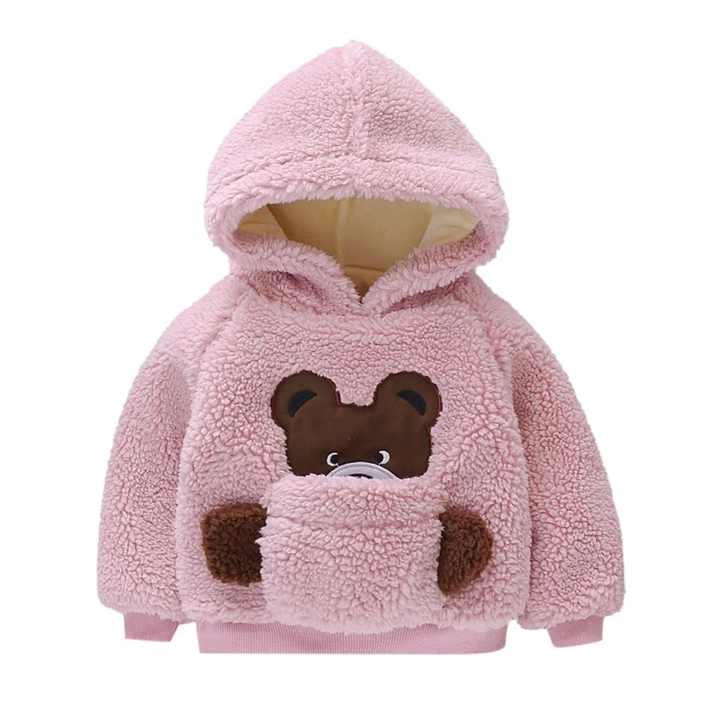 SAGACE Baby tops Winter children kids cute Pullover Hoodie Warm Sweatshirt Toddler Baby Girls Windproof Cartoon Long Sleeve