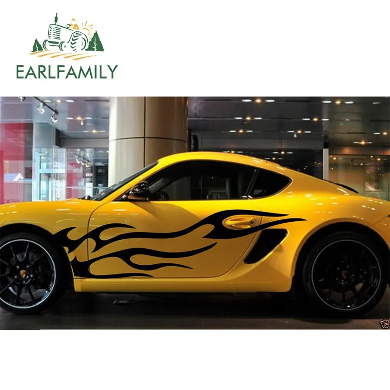EARLFAMILY 190 см x 44 см 2x гоночный автомобиль Blaze пламя Графика Наклейка на дверь Мотор наклейка боковые виниловые наклейки для автомобиля Наклейка s