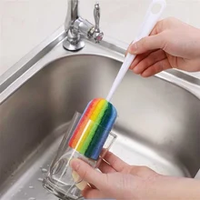 Съемная Бутылка воды кружка Стекло моющая губка Чистящая щетка Скраб с ручкой для очистки посуда щетка