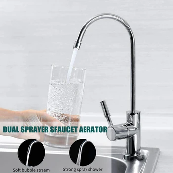 

Faucet Sink Aerator Female Thread 360-Degree Swivel Faucet Aerator Dual Sprayer Bathroom Kitchen Sink Rotating Faucet Male