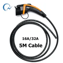 16A 32A SAE J1772 электрическая вилка с 5 м UL/TUV кабель однофазный EV разъем 85-220 В стандартный заземление AC штекер