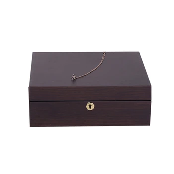 

Necklace Earrings Capacity Storage Case Wooden Jewelry Box Women with Lock Jewelry Display Double Layer