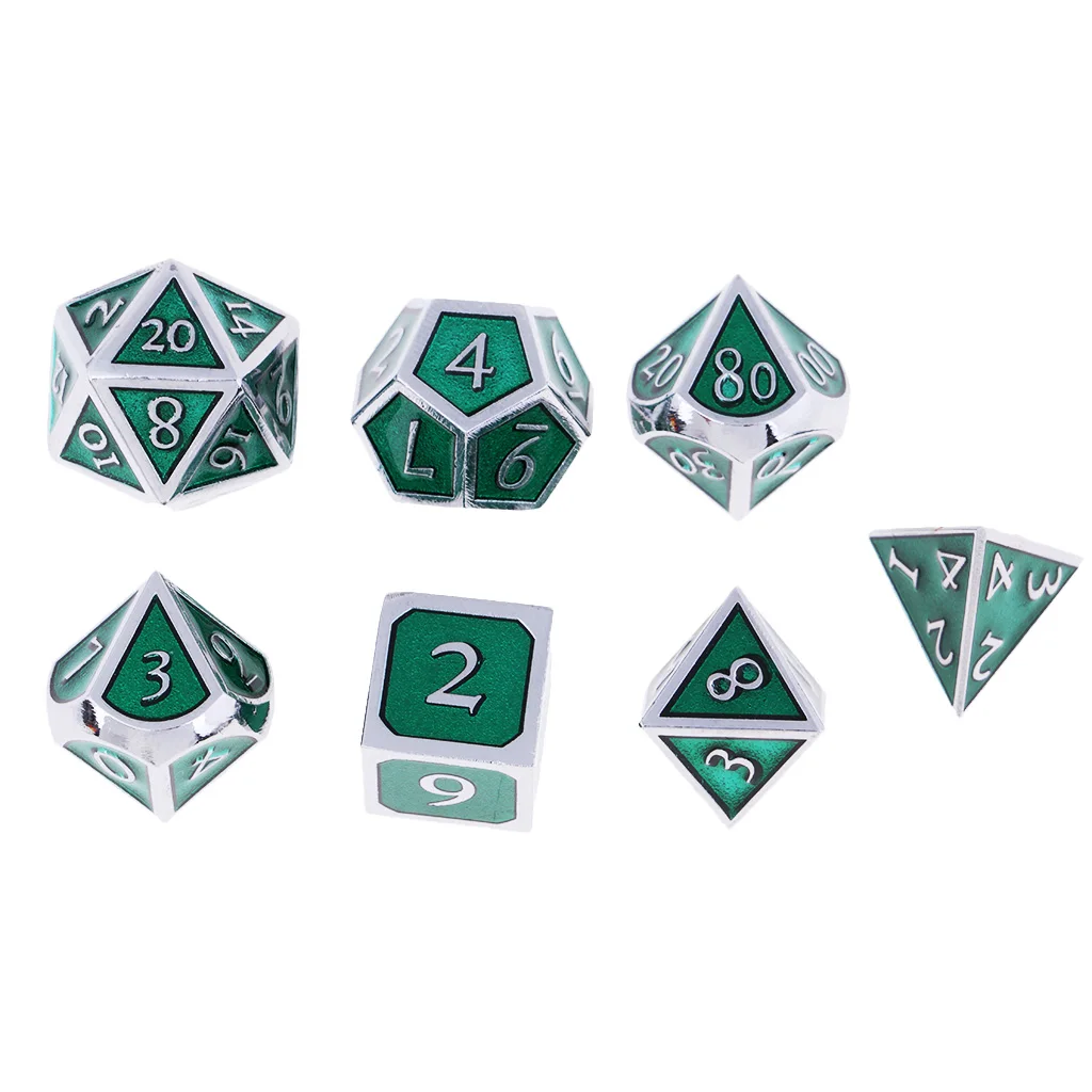 Board Gaming Dices Set of 7 Dice Poly Polyhedral Dice D4 D6 D8 D10 D12 D20 for Role Cup Player 