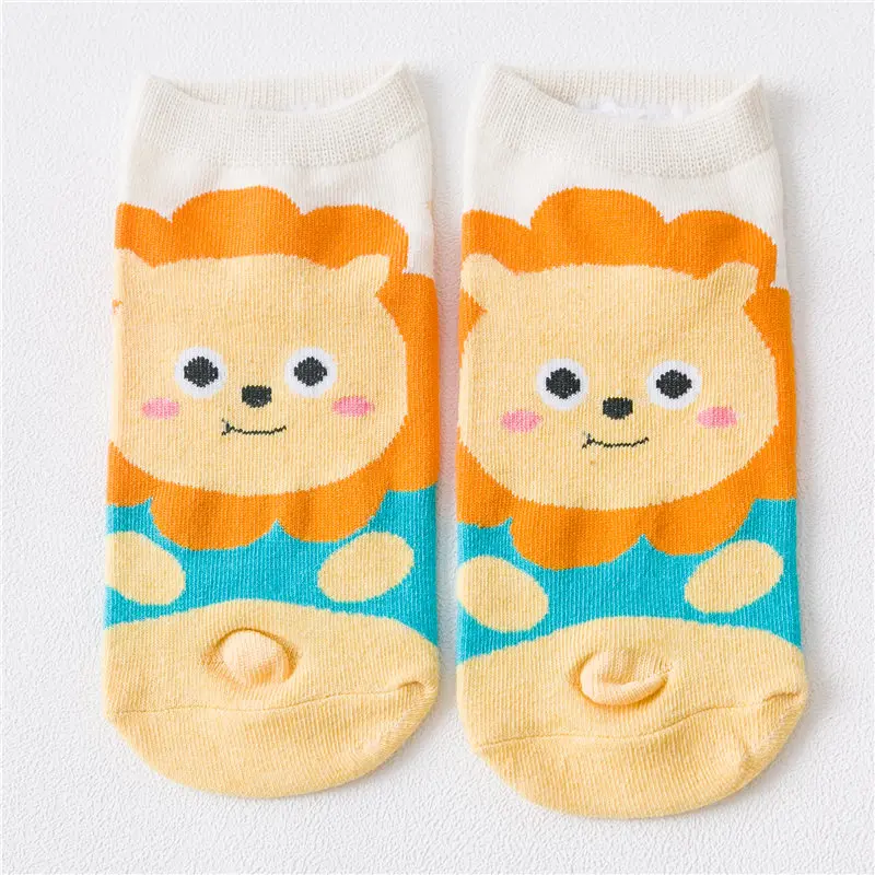 Yellow Bear Милые носки для девочек с мультяшным животным забавным Кроликом, медведем, морским львом, счастливым питомцем, 3D хвостом, милый подарок, рождественские носки - Цвет: Yellow Bear