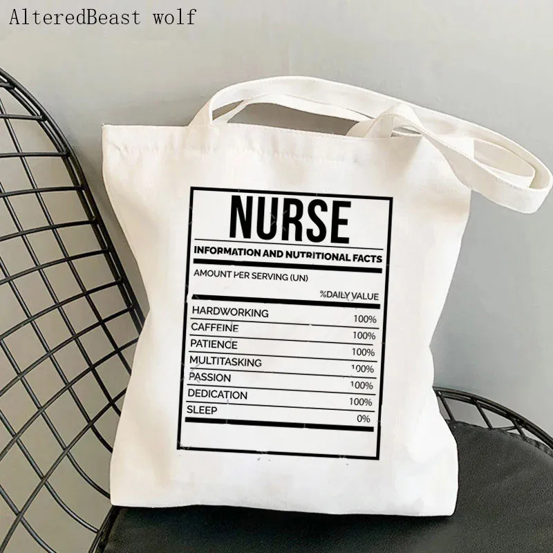 Women Shopper bag Nurse Floral Printed Kawaii Bag Harajuku Shopping Canvas Shopper Bag girl handbag Tote Shoulder Lady Bag