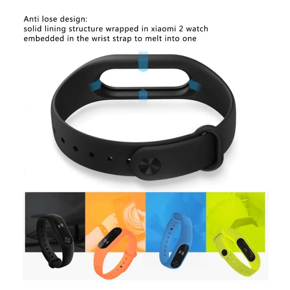 Силиконовый браслет на запястье для Xiaomi mi, 2 ремешка, браслет mi band 2, спортивные наручные часы, смарт-браслет, Сменный ремень