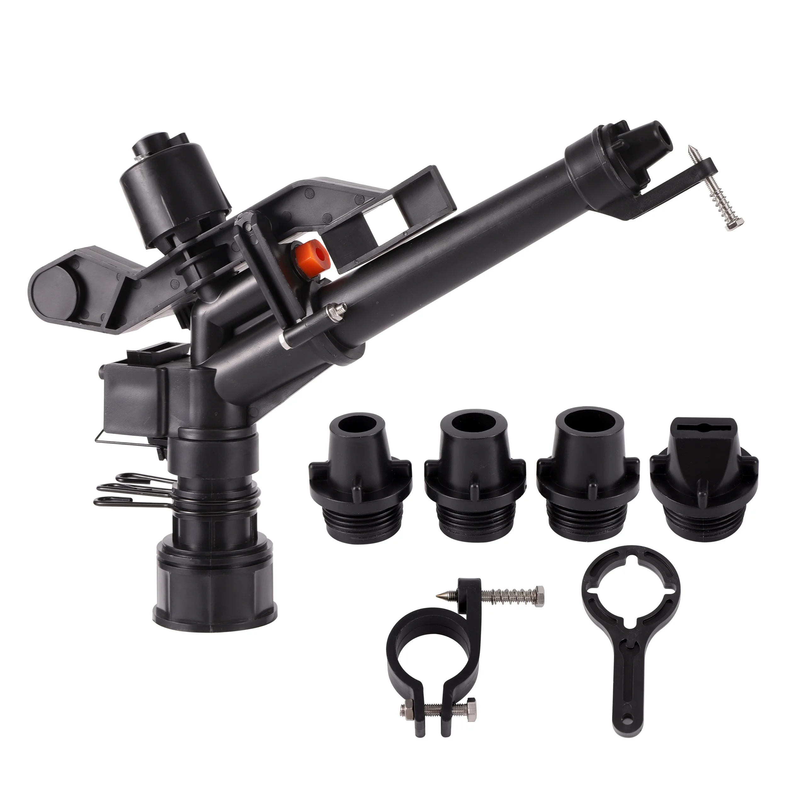 Garden Irrigation 1.5" Female Thread 360&deg;Impact Sprinkler Adjustable Rocker Rotating Watering Gun Lawn Agriculture Watering Tool
