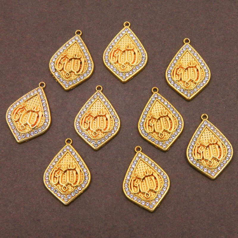 6 шт. золото/розовое золото цвета Аллаха Кулон Ожерелье Женщины Мужчины ювелирные