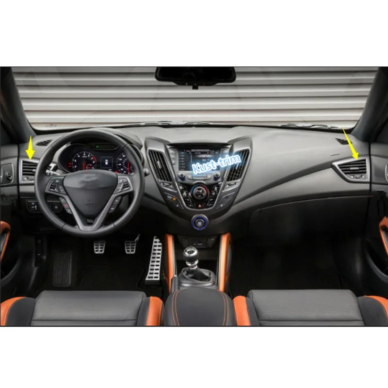 Для Hyundai Veloster 2011- приборная панель с обеих сторон вентиляционное отверстие выход отделка автомобильные аксессуары модификация автомобиля 2 шт