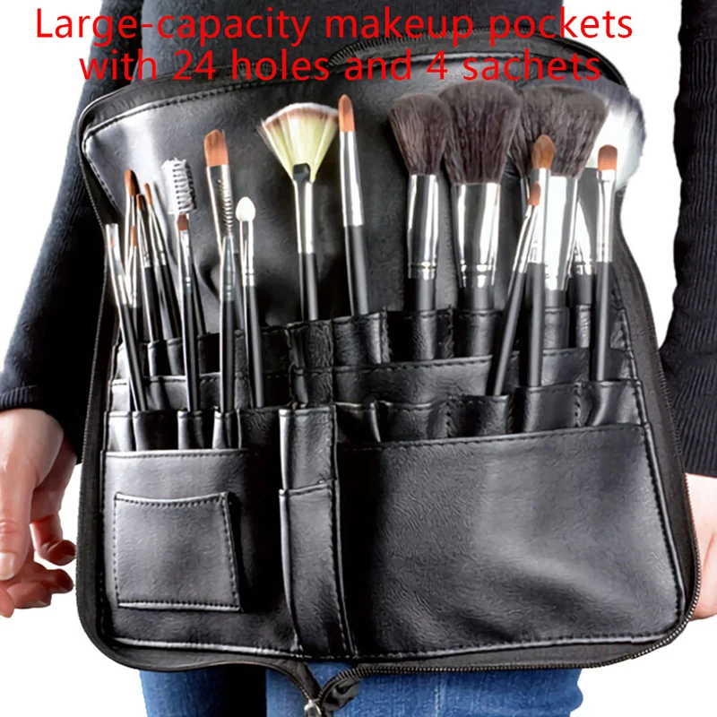 1PCS Makeup Brush Holder Case Bag Zipper Artist Strap Cosmetic Brush Holder Makeup Brushes Bag