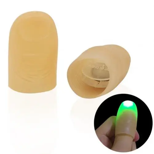 2 шт. светодиодный светильник на палец подсказки палец Kuso шалость Волшебные Вечерние реквизит для трюка детский светодиодный светящийся игрушки-"пальцы" для вечерние принадлежности - Цвет: Зеленый