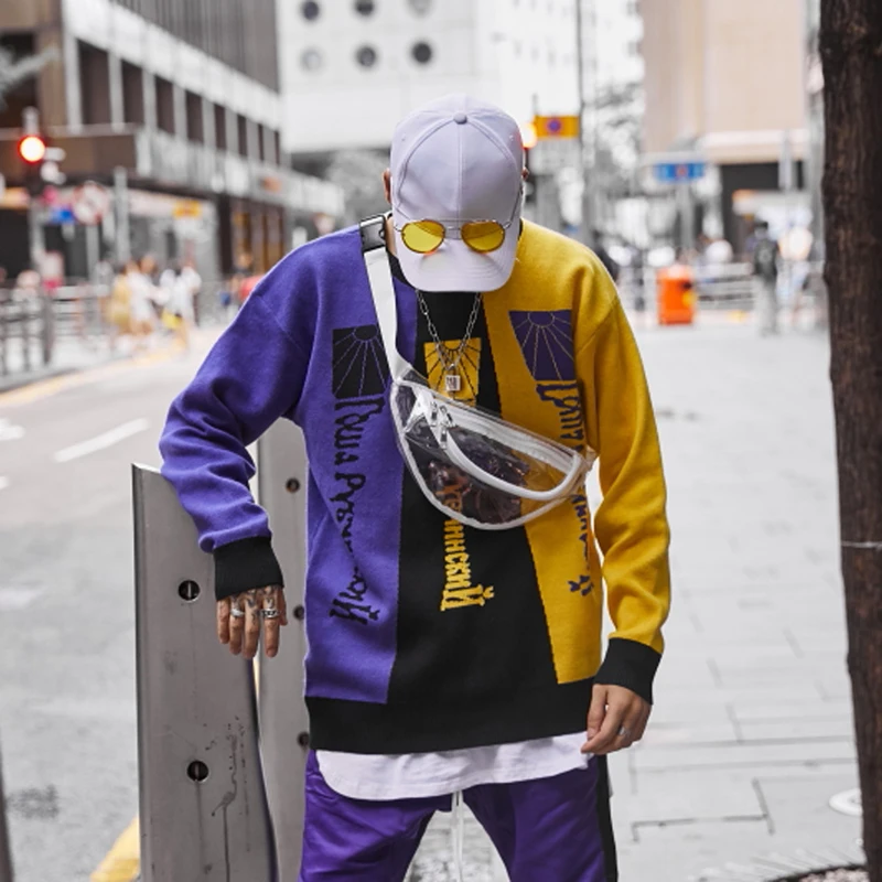 Seller RLJT.JIN 2019 Japanese mens sweater with round neck in three colors Youth fashion casual street loose-fitting winter sweaters