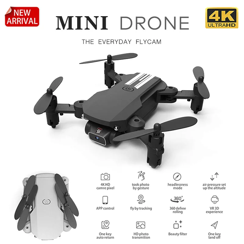 

XKJ 2020 New Mini Drone 4K 1080P HD Camera WiFi Fpv Air Pressure Altitude Hold Black And Gray Foldable Quadcopter RC Drone Toy