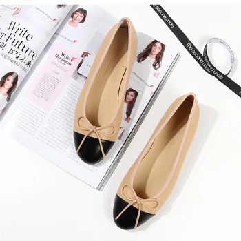 

Luxury Brands Women's Shoes Comfortable Slip-on Flats Shoes Butterfly-knot casual Shoes Round Toe Ladies Shoes Large size 34-42