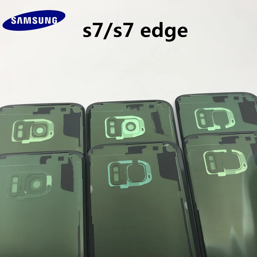 Samsung Galaxy S7 G930 S7 edge G935 Задняя крышка батареи корпус двери+ Ушная камера стеклянная рамка объектива Запасные части для ремонта