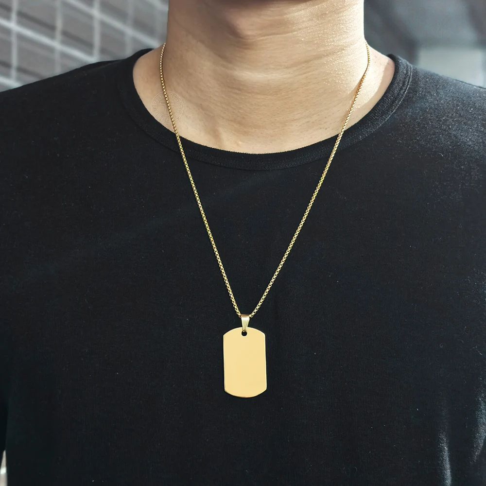 2mm Stainless Steel Box Chain Dog Tag 