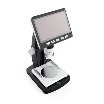 

1000X Digital Microscope 4.3 inches HD 1080P Portable Desktop LCD Digital Microscope Adjustable 10 Languages 8 LED Lights