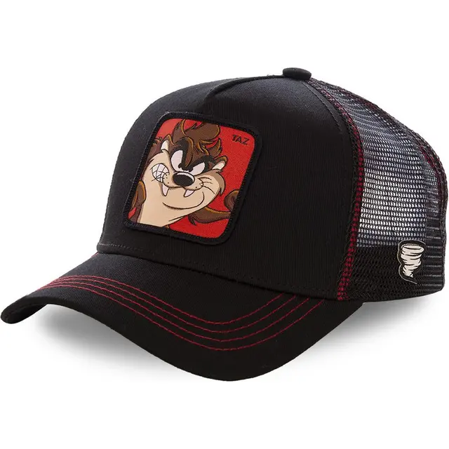 High Quality Disney Animal Mickey Anime Snapback Cotton Baseball Cap Men Women Hip Hop Dad Mesh Trucker Hat Dropshipping Balck Taz 1