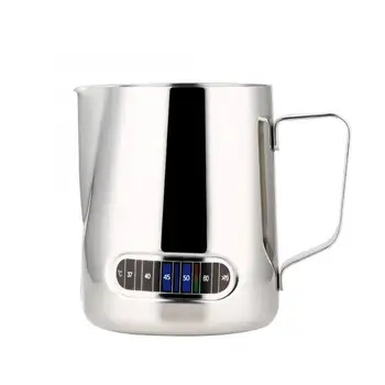 

Coffee Maker 600ml Stainless Steel Coffee Milk Frothing Pitcher with Thermometer