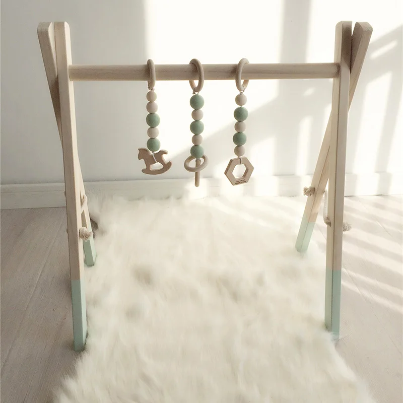 Decoração do Quarto do Bebê Brinquedo de Madeira Estilo Nórdico Jogar Ginásio Berçário Sensorial Presente Infantil Quarto Roupas Acessórios Rack Fotografia Adereços 15 Academia de bebê
