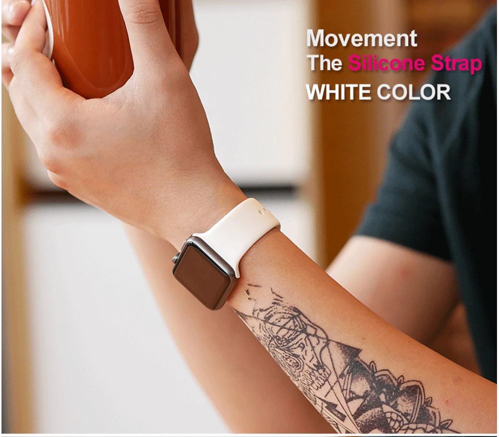 Мягкий силиконовый спортивный ремешок для 38 мм Apple Watch Series 3 4 5 42 мм сменный ремешок на запястье для iWatch Sports Edition 40 мм