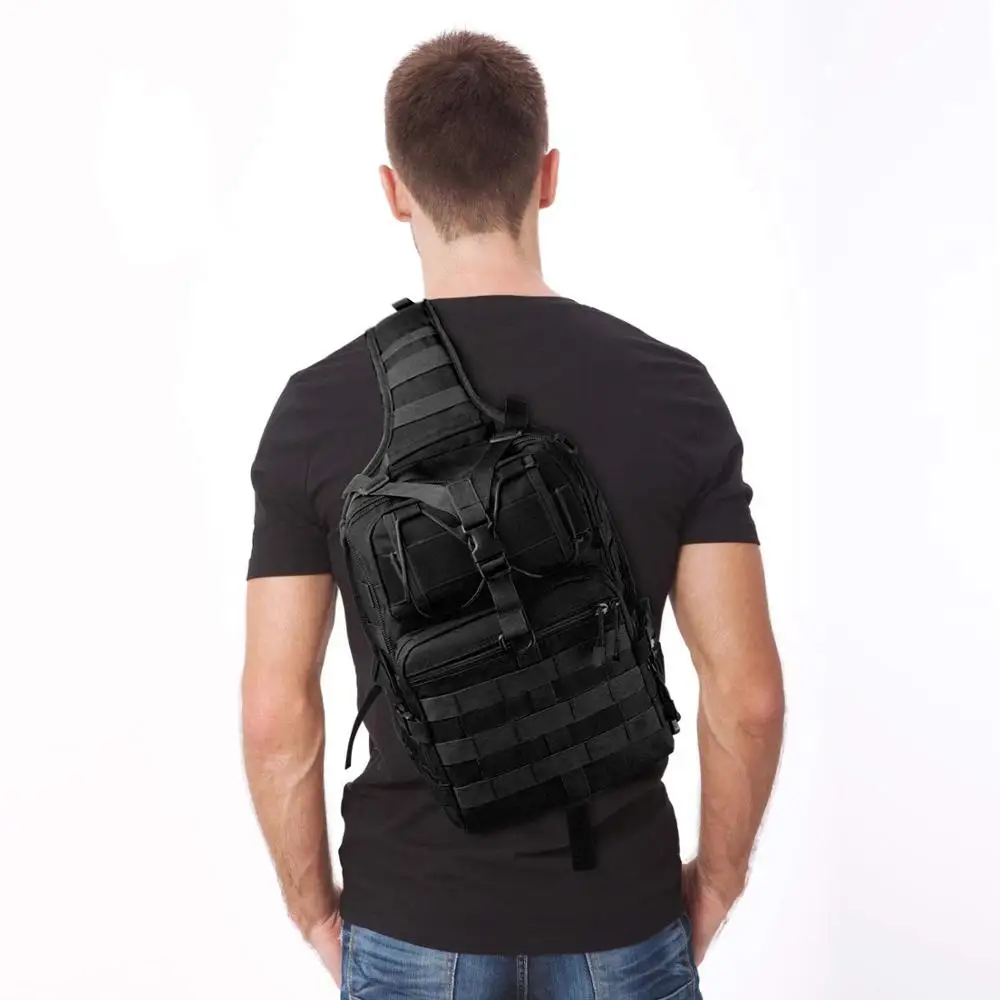

Tactical Sling Backpack Bag Military Molle Assault Pack Rucksack Waterproof Daypack Portable Shoulder Bag for Camping Hiking