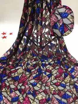 

DiuDiu-9.3606 embroidered Mesh Tulle fabric Factory price sequins Nigerian lace fabrics