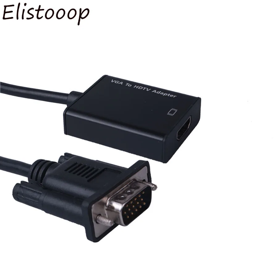  1080P VGA Male to HDMI Female Converter Adapter Cable for Laptop Destop to TV Projector Monitor wit