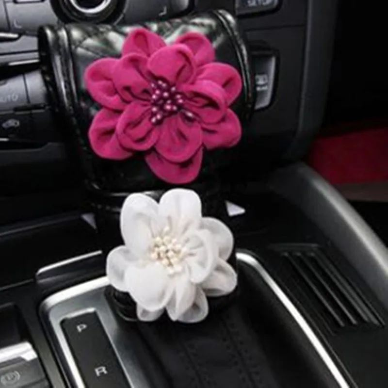 Gear Shift Collars Новое поступление Роза цветы рукоятка ручного тормоза рукоятки рычага КПП Накладка для ремня безопасности зеркало заднего вида лоскутных покрывал - Название цвета: Gear Shift Collars